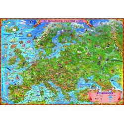 Europa. Harta desenata pentru copii fara sipci 1400x1000 mm
