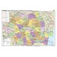 România. Harta administrativă şi a principalelor căi de comunicaţie - bilingv 160x120 cm
